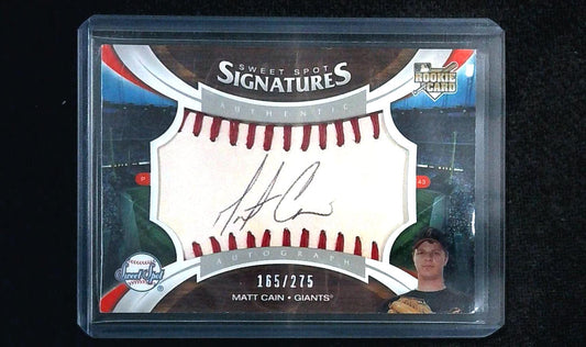 2006 UD Sweet Spot Signatures Giants MATT CAIN AUTOGRAPH #102 Serial # 165/275