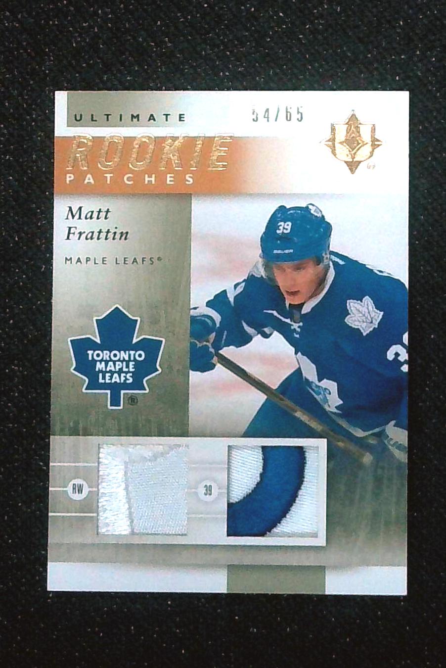 2011-12 Ultimate Collection Rookie Dual Jersey Patch Matt Frattin /65