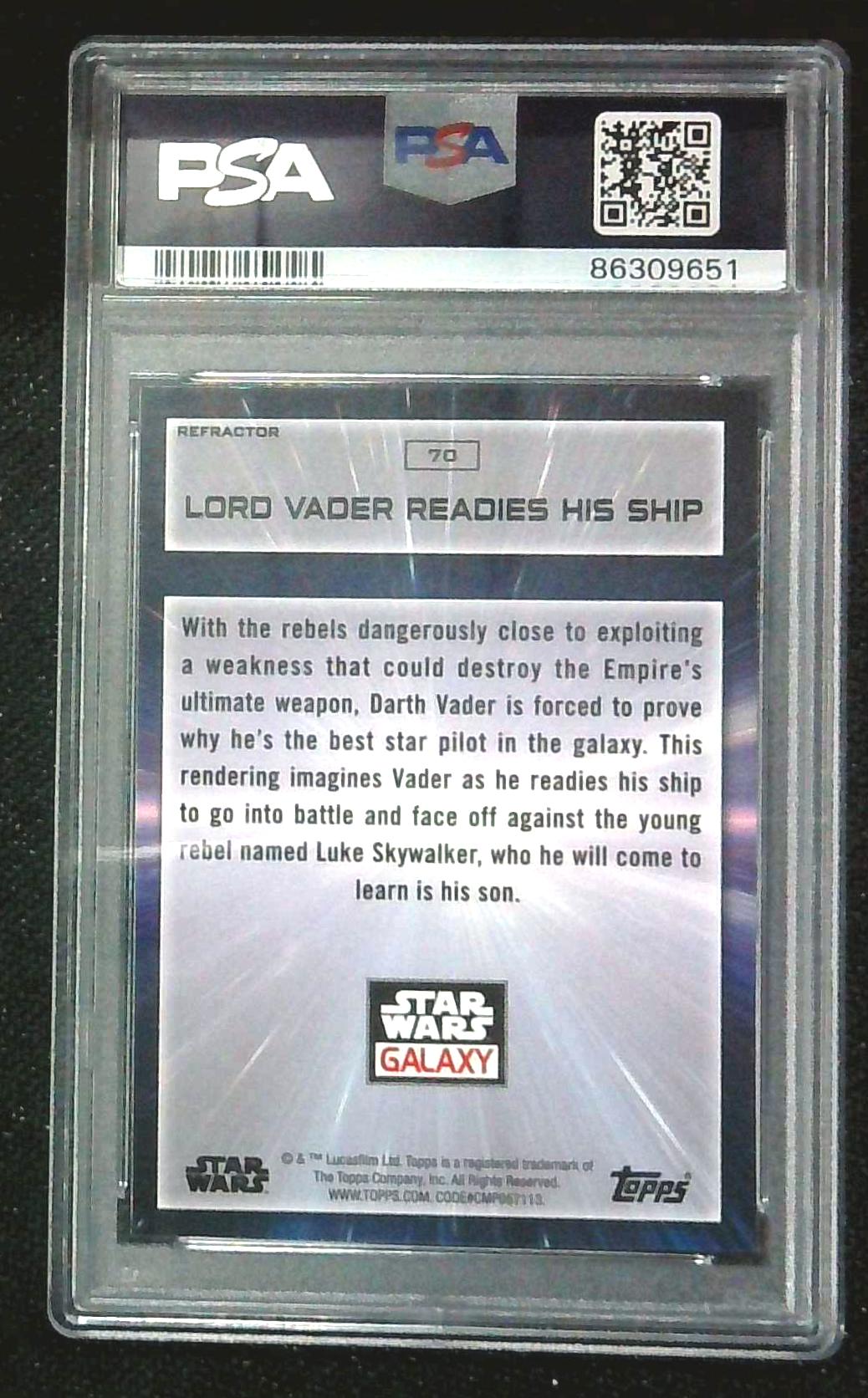 2022 Star Wars Galaxy Vader Readies His Ship Refractor PSA 9