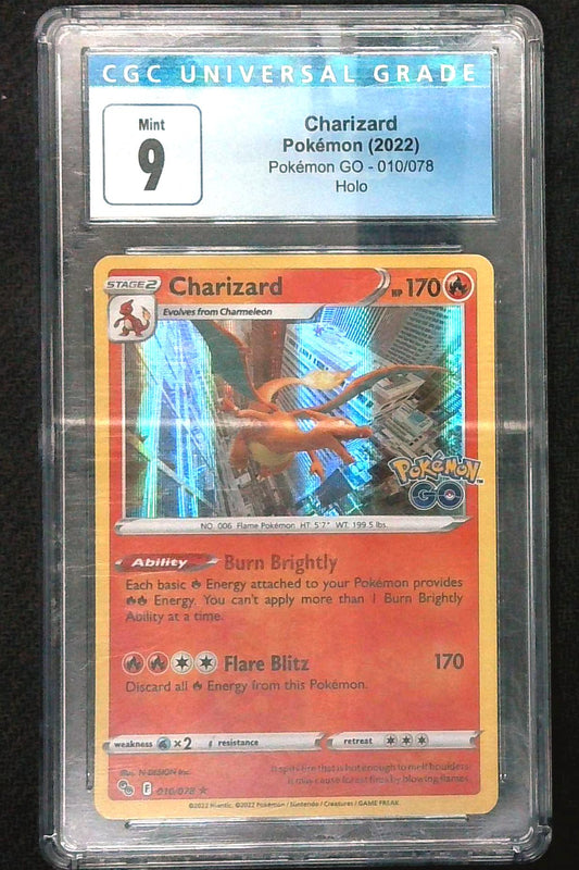 Pokémon TCG Charizard Pokemon Go 010/078 Holo Rare Card CGC 9