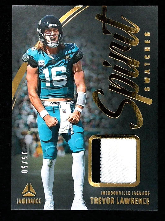 2025 Panini Luminance Trevor Lawrence GOLD Spirit Swatches /50