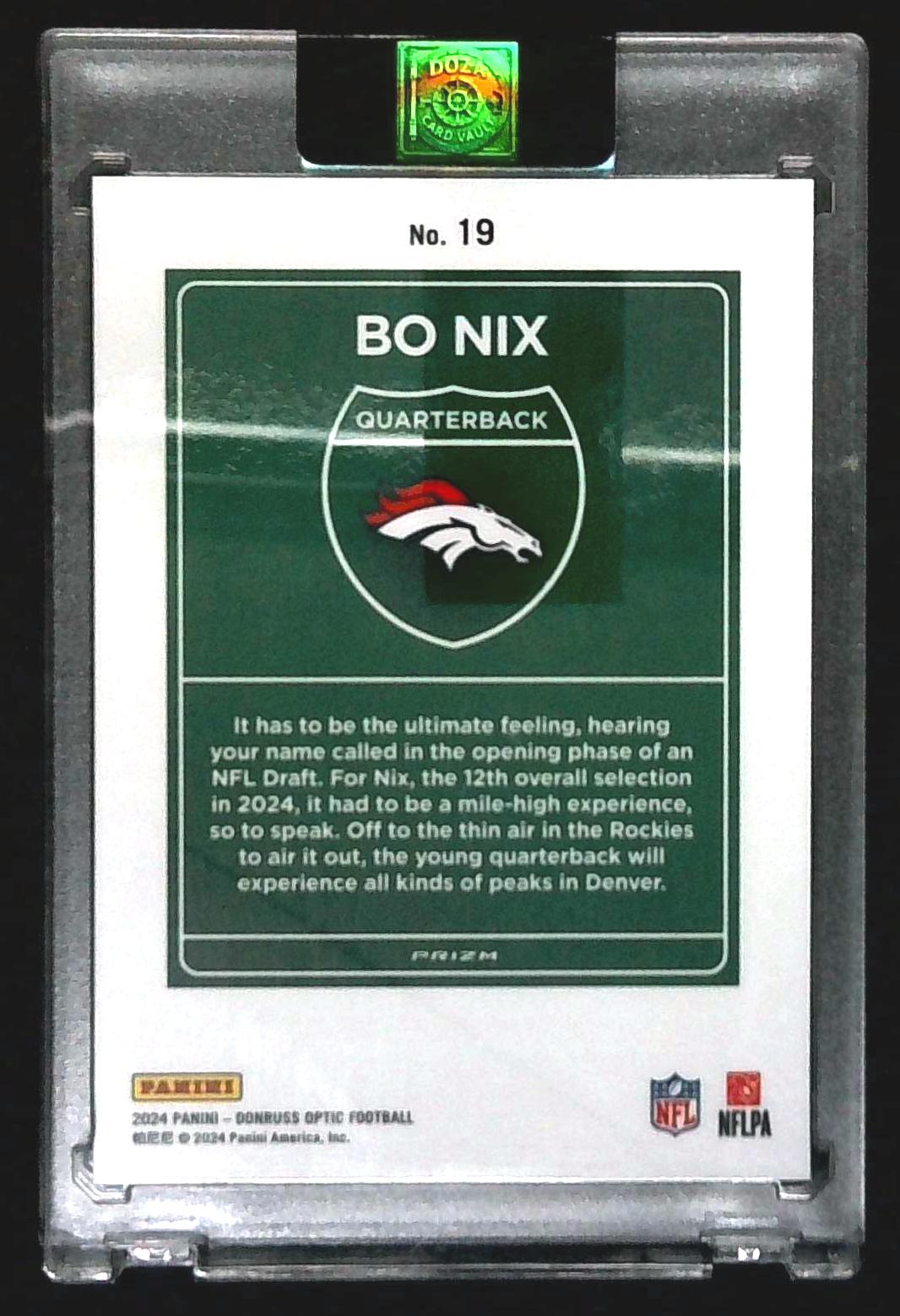 2024 Donruss Optic Bo Nix Rookie Downtown