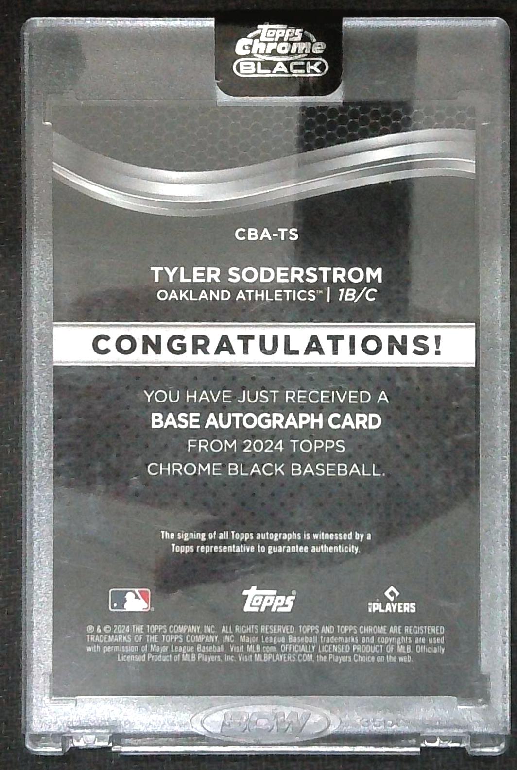 2024 Topps Chrome Black Tyler Soderstrom Rookie Auto