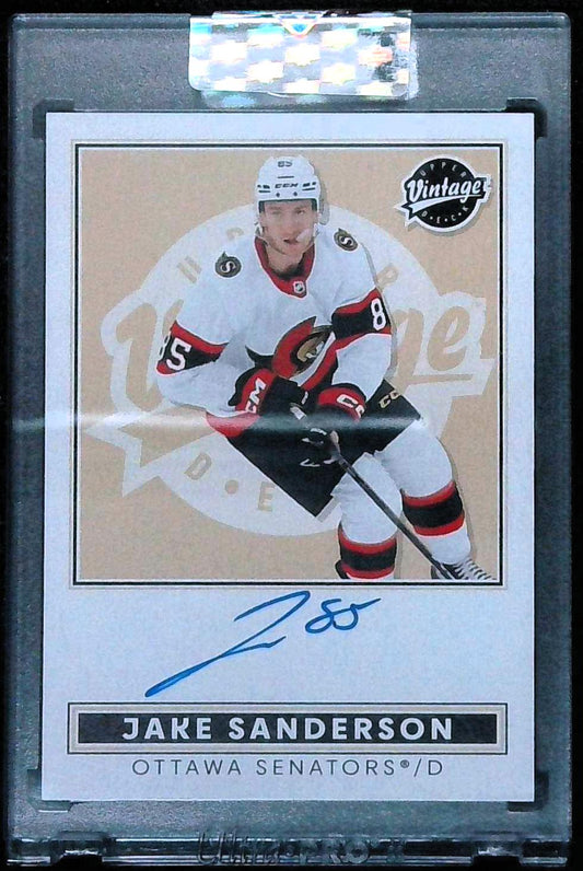 2024-25 Upper Deck Clear Cut Vintage #VA-JS Jake Sanderson Auto