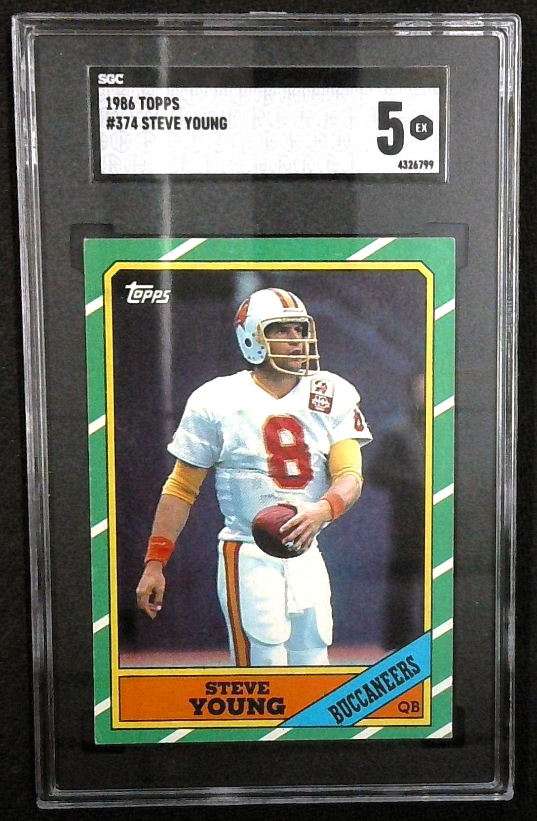 1986 Topps Steve Young #374 SGC 5 Rookie RC HOF