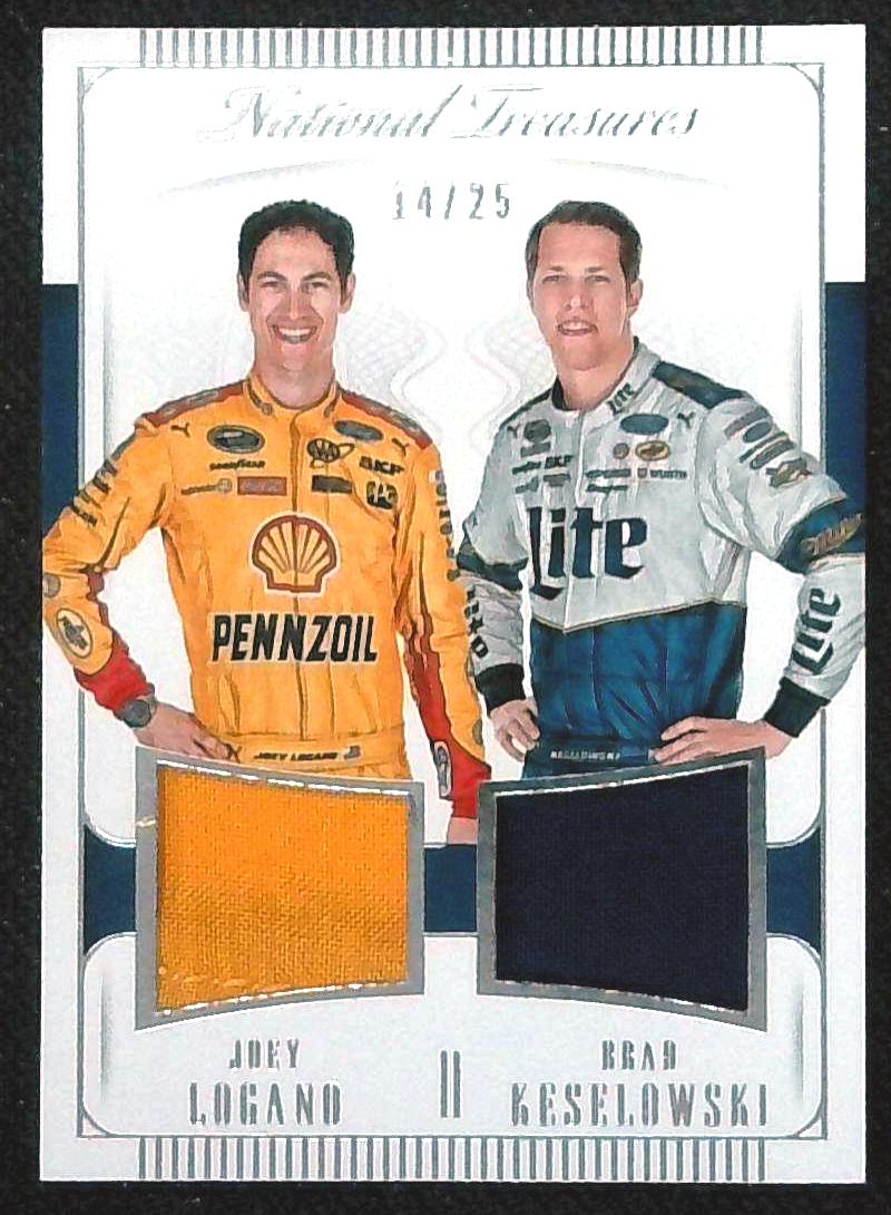 2016 National Treasures BRAD KESELOWSKI JOEY LOGANO Teammate Dual Patch /25