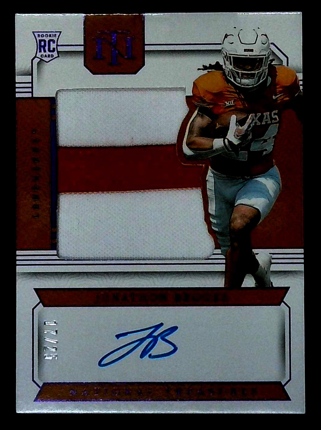 2024 Panini National Treasures Collegiate Jonathon Brooks Rookie Patch Auto /25