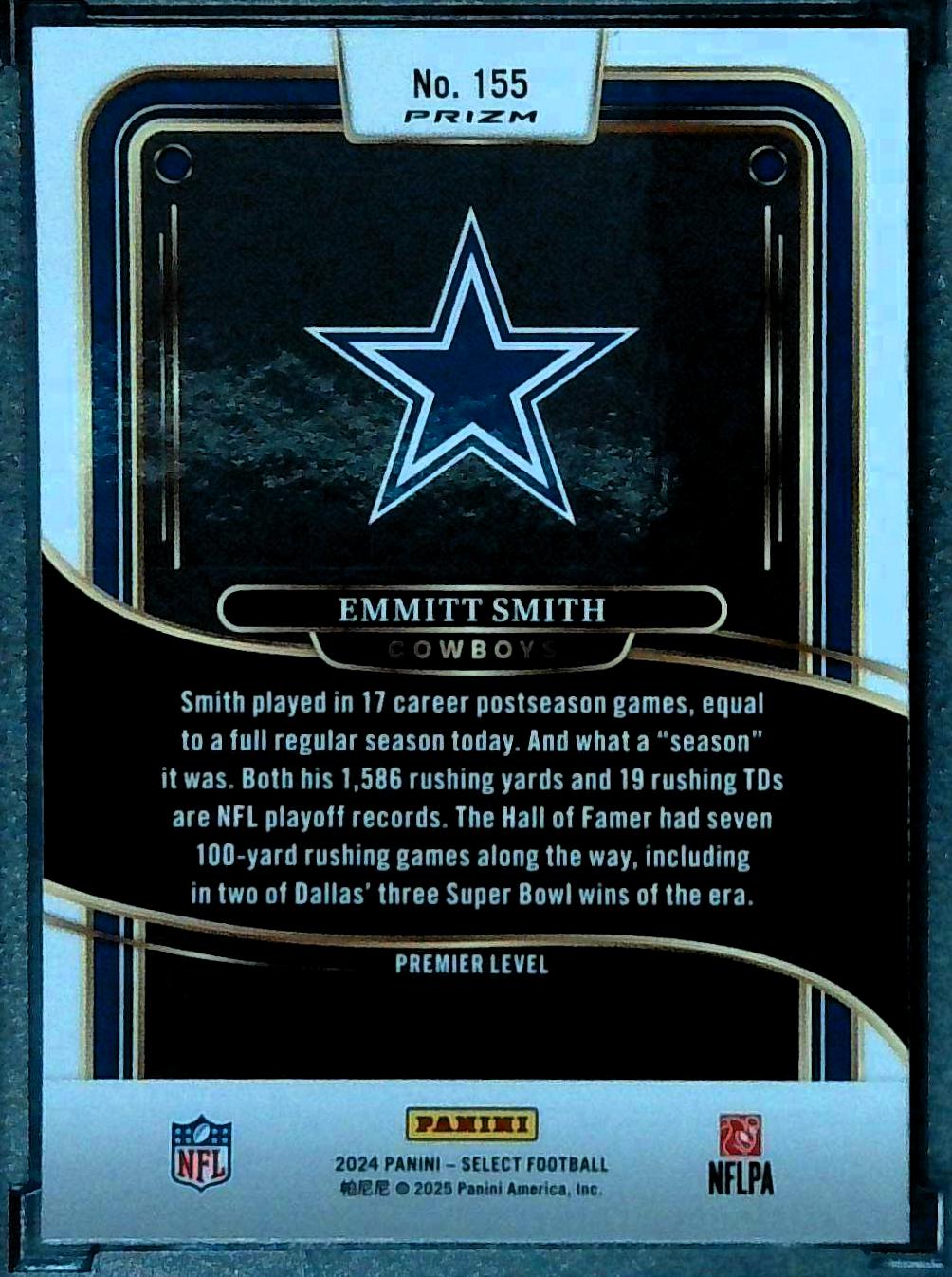 2024 Panini Select Premier Level Emmitt Smith Zebra Shock #155