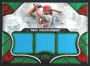 2025 Topps Tier One Paul Goldschmidt Triple Relic Green Foil 36/49
