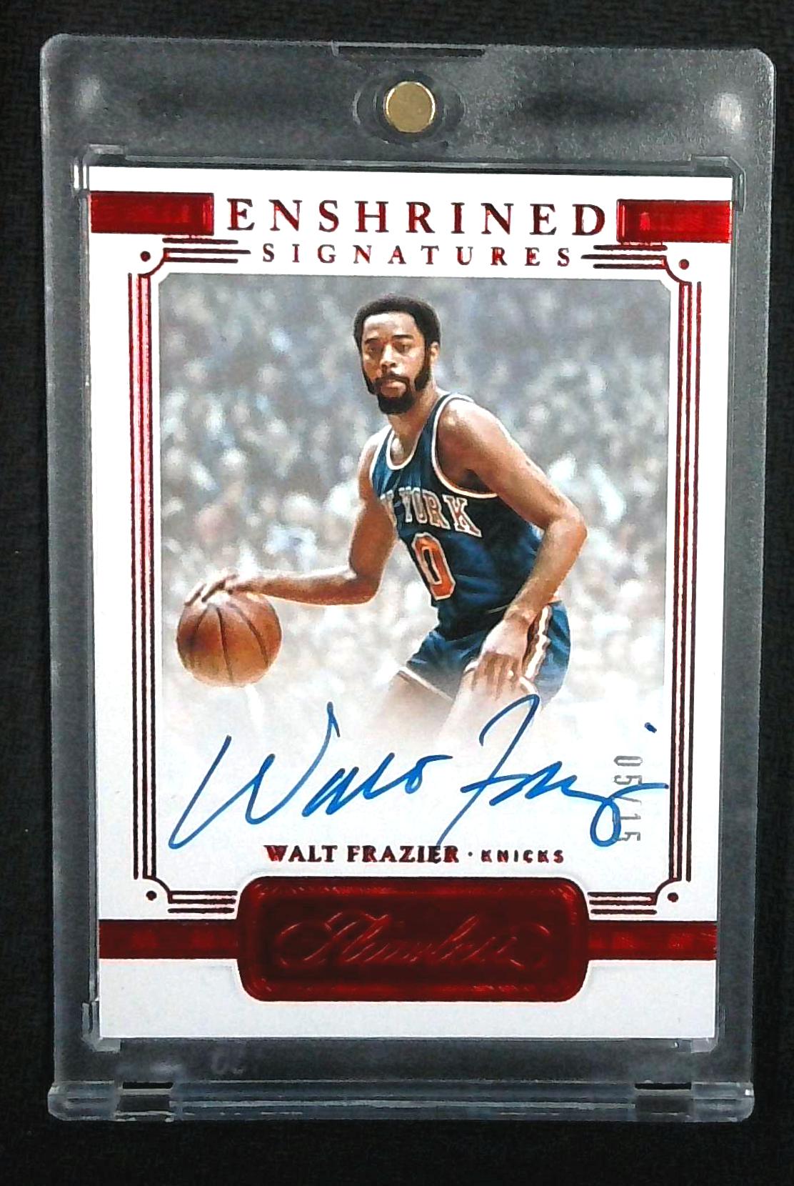 2020-21 Panini Flawless Basketball Ruby Enshrined Auto #ENS-WLT Walt Frazier /15