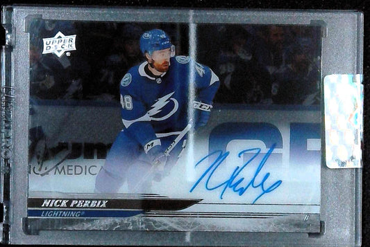 2024-25 UD Clear Cut Auto Nick Perbix #CC-NP Tampa Bay Lightning