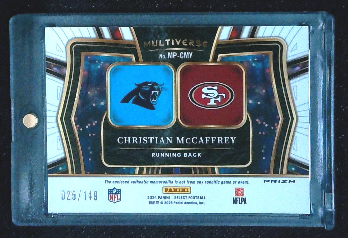 2024 Panini Select Multiverse Christian McCaffrey Dual Relic /149