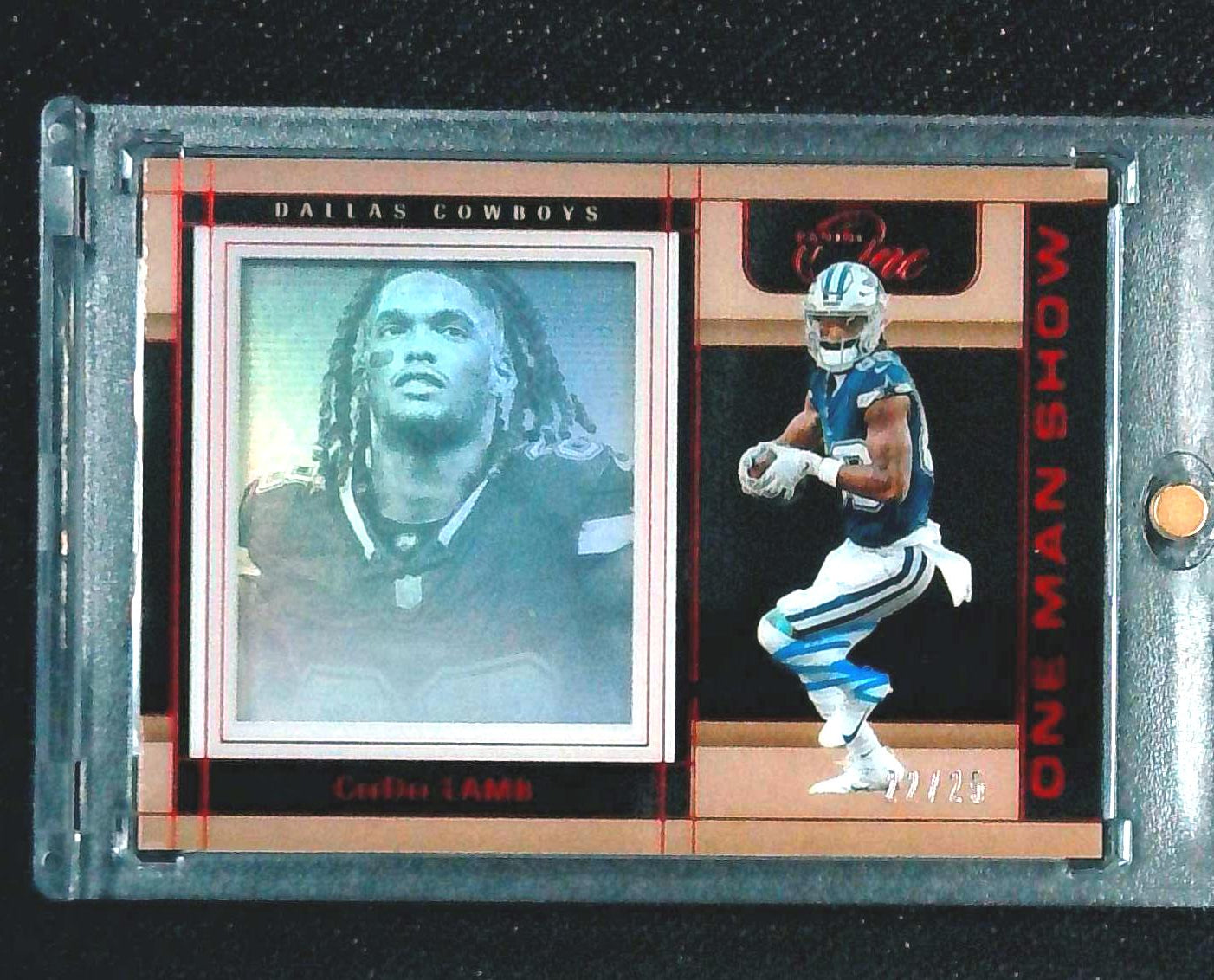 2025 Honors 2024 Panini One Ceedee Lamb Auto Shadowbox /25 Cowboys One Man Show
