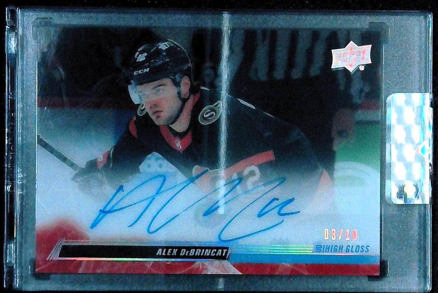 2024-25 Upper Deck Clear Cut ALEX DeBRINCAT Auto High Gloss /10 Ottawa Senators
