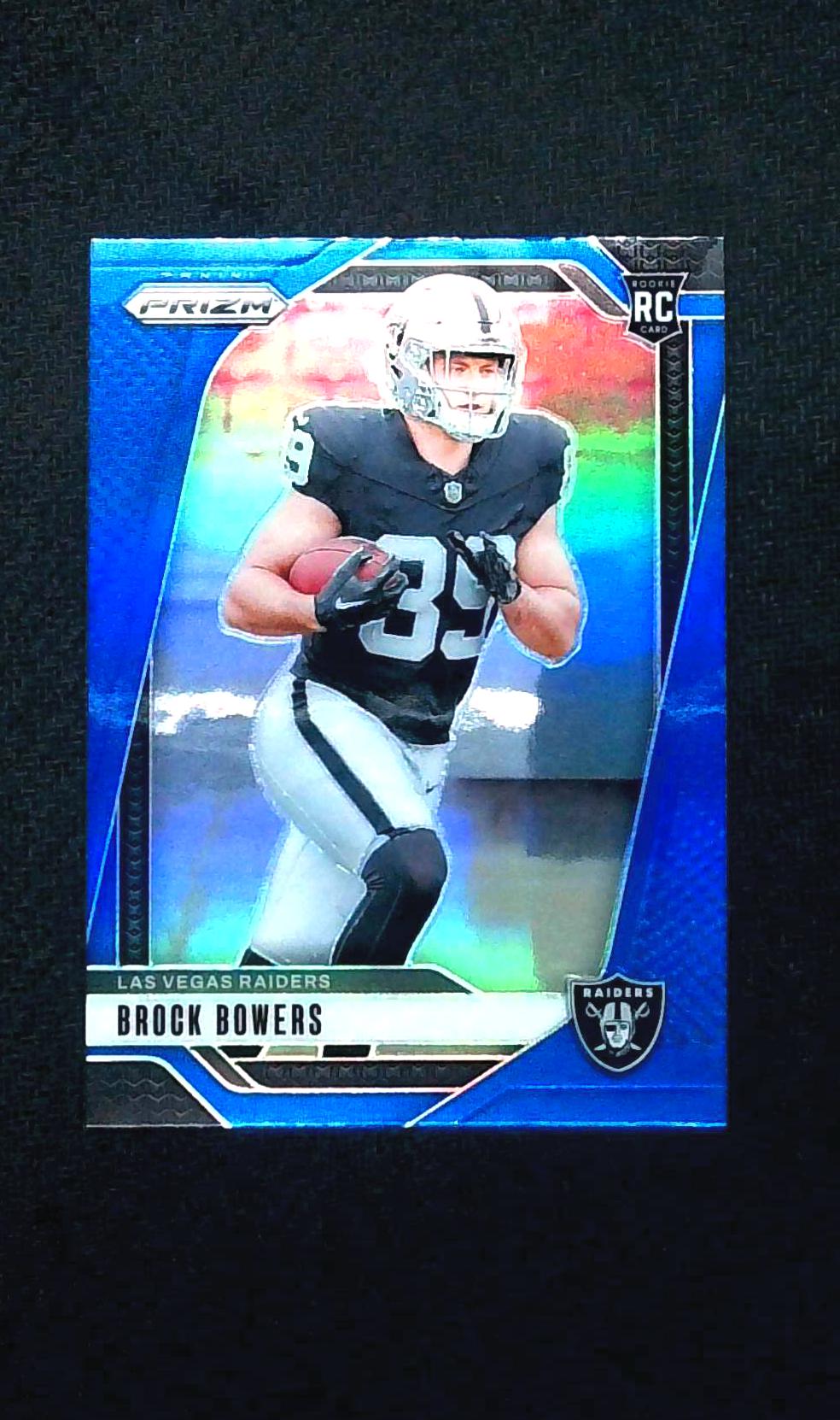 Brock Bowers 2024 Panini Prizm Blue Retail Prizm Rookie Card #315 SSP