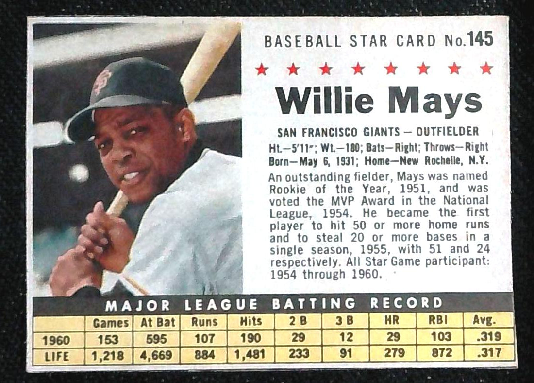 1961 Post Willie Mays #145