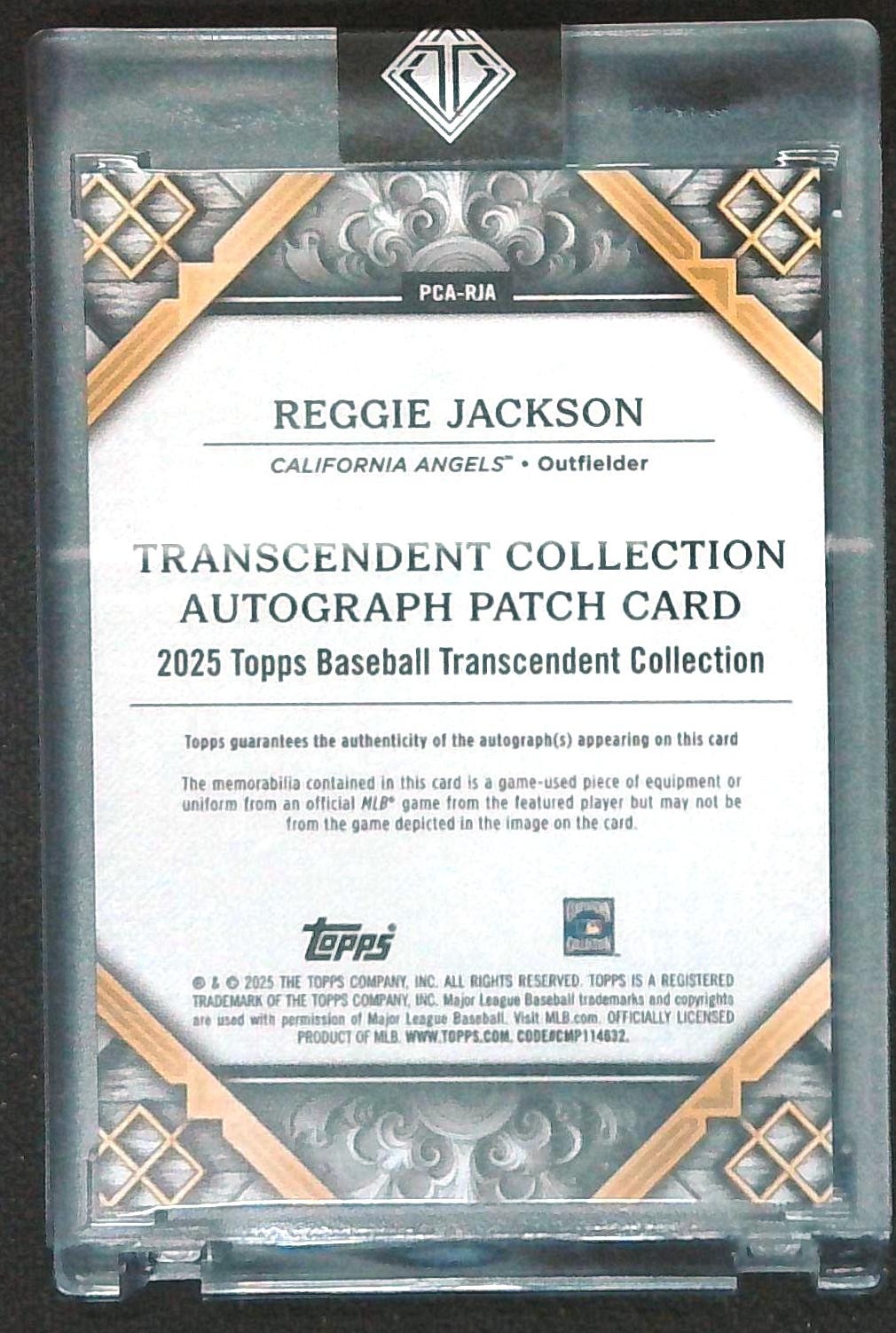 Topps 2025 Baseball Transcendent Collection Reggie Jackson Auto Patch /25 Angels