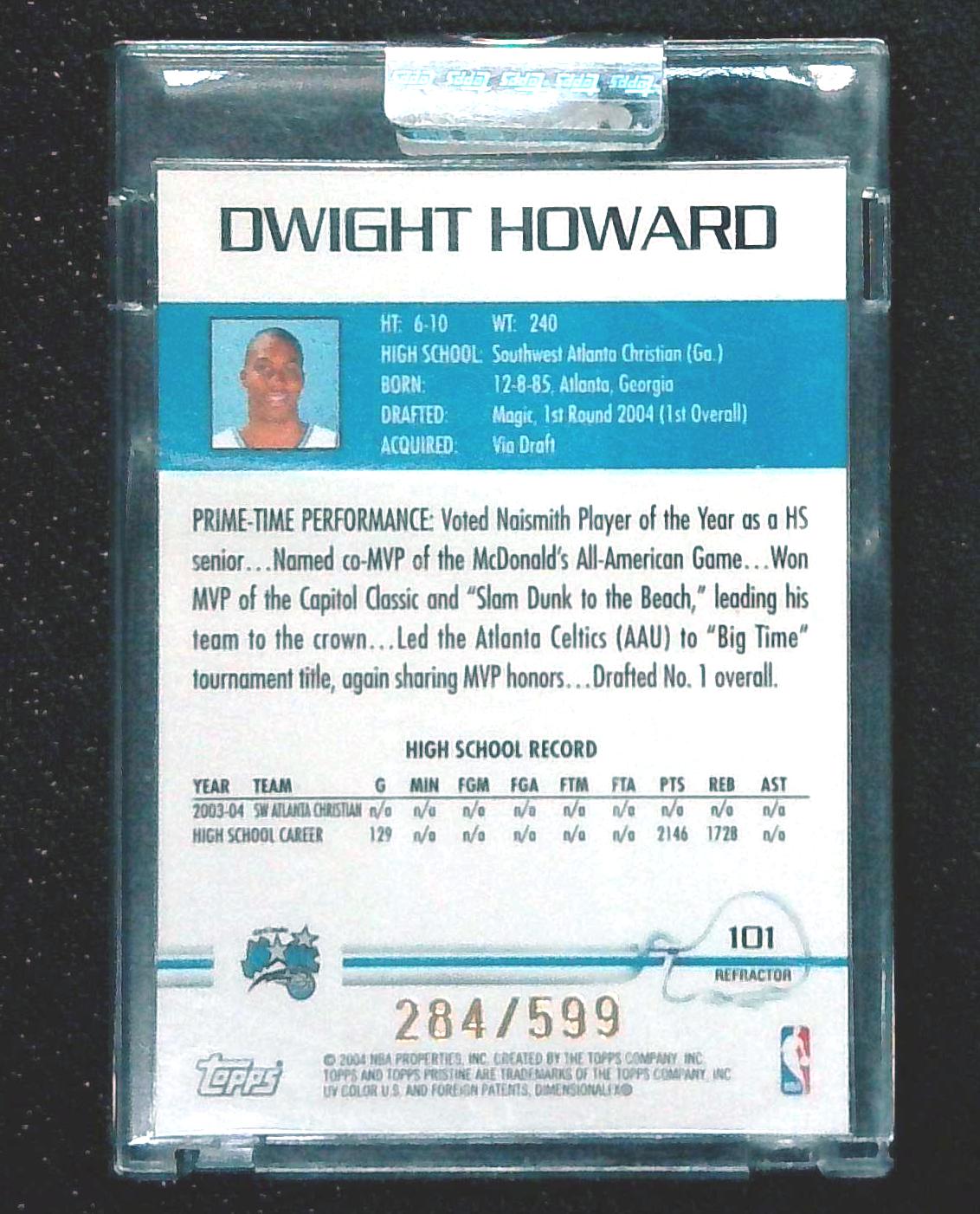 2004 Topps Pristine Dwight Howard RC Refractor /599 Magic #101 Sealed