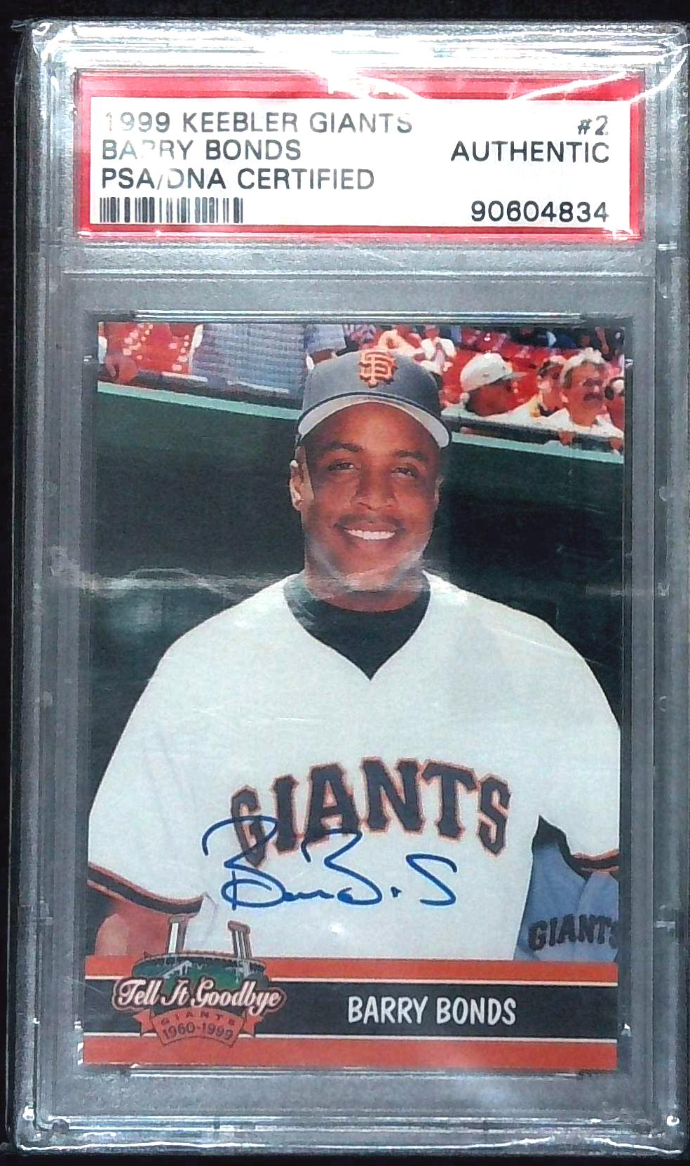 1999 Keebler Barry Bonds On Card Auto PSA