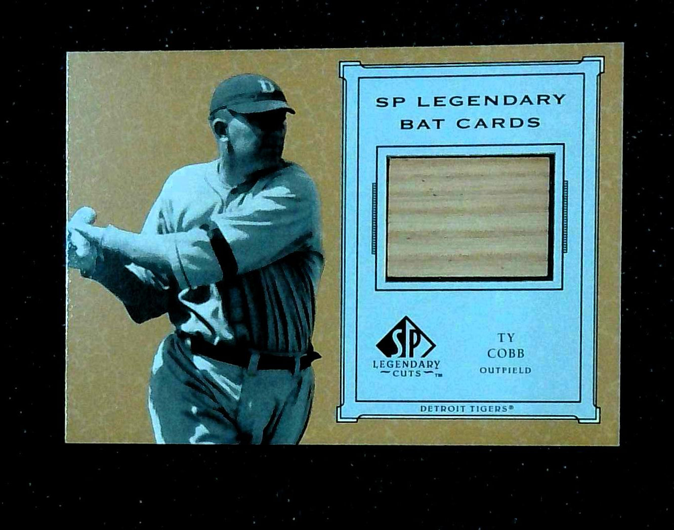 2001 SP Legendary Bat Cards Ty Cobb Game Used Bat Relic