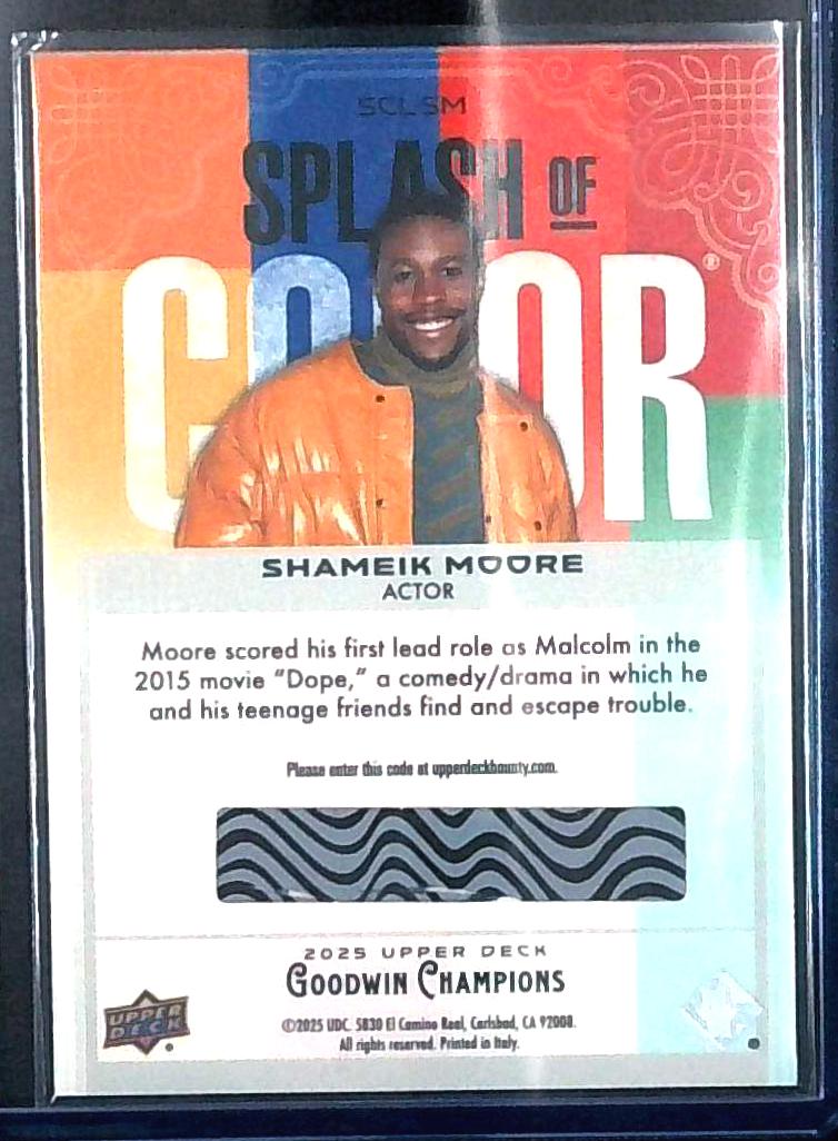 2025 UD GOODWIN CHAMPIONS SHAMEIK MOORE SPLASH OF COLOR BOUNTY UNSCRATCHED