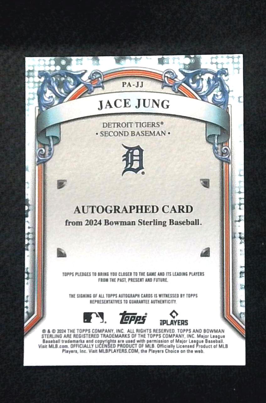Jace Jung 2024 Bowman Sterling Prospect Auto Tigers