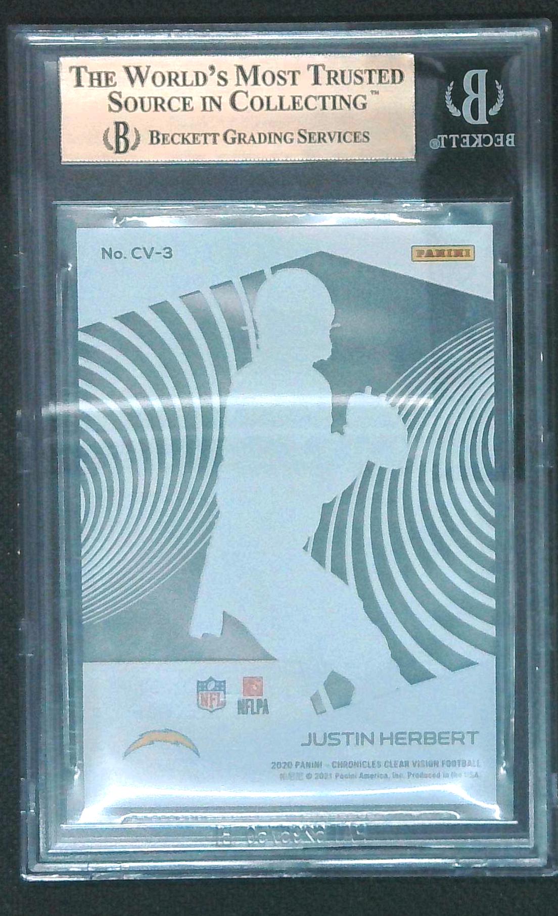 2020 Chronicles Clear Vision Justin Herbert Rookie Card RC #CV-3 BGS 9.5