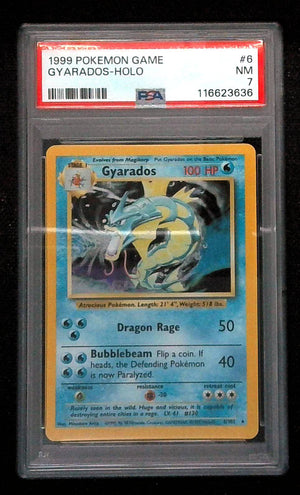 Pokémon Gyarados Holo Rare TCG Base Set 1999 6/102 PSA 7