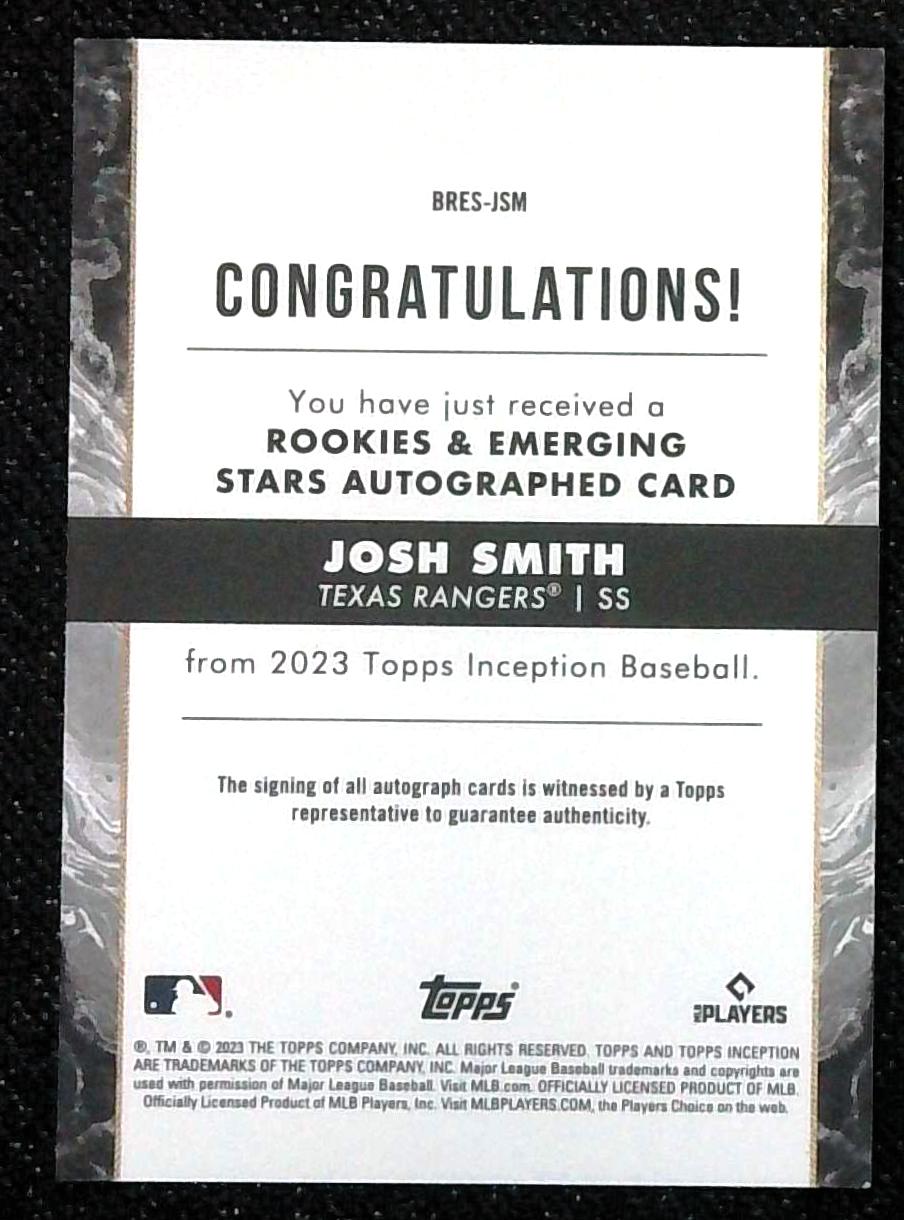 2023 Topps Inception - Josh Smith Emerging Stars Autographs #BRES-JSM /125