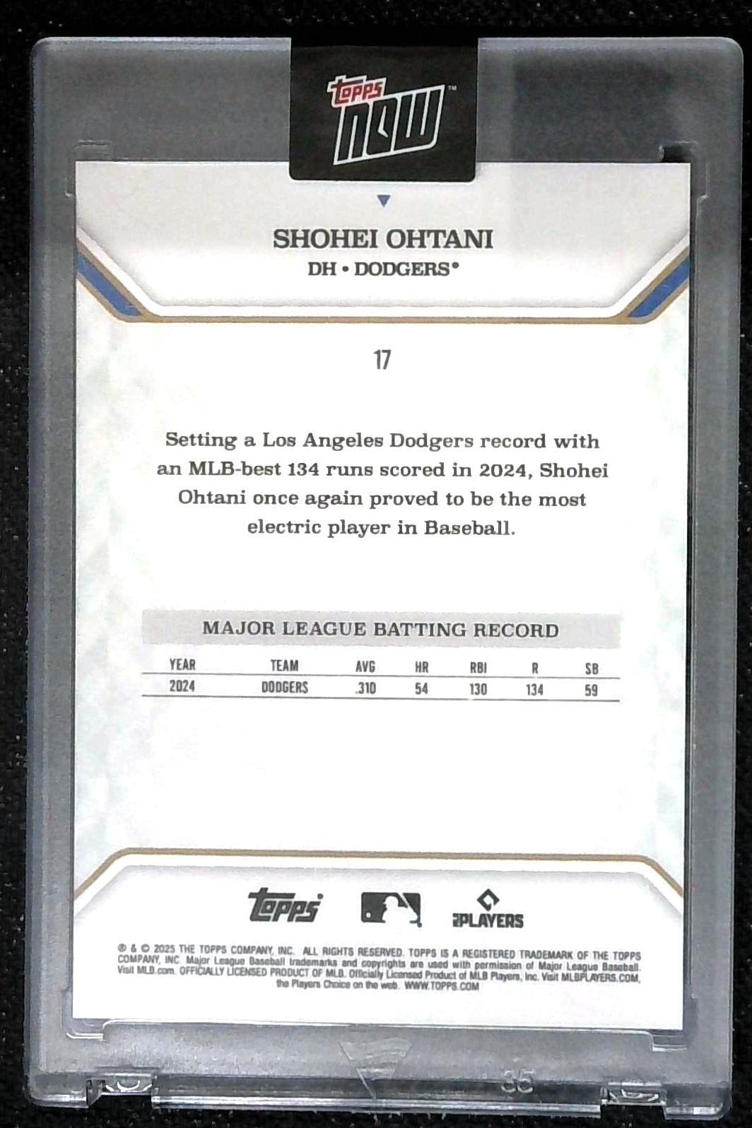 2025 Topps Now Shohei Ohtani 2024 NL MVP /75