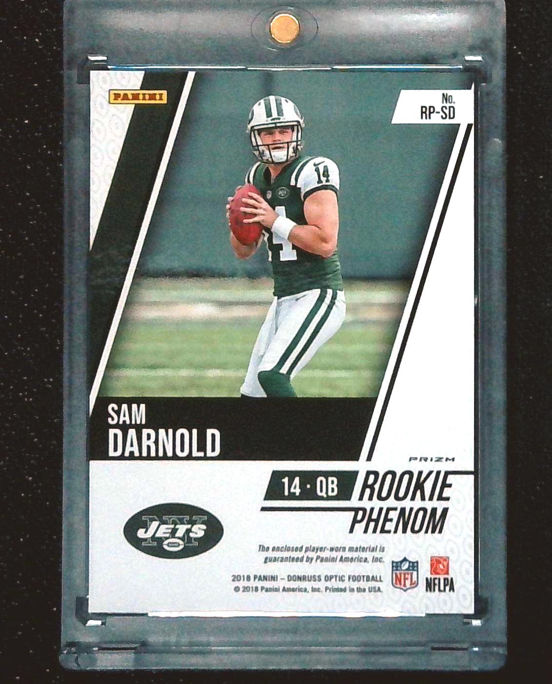 Sam Darnold 2018 Panini Donruss Optic Player Worn Card # RP-SD