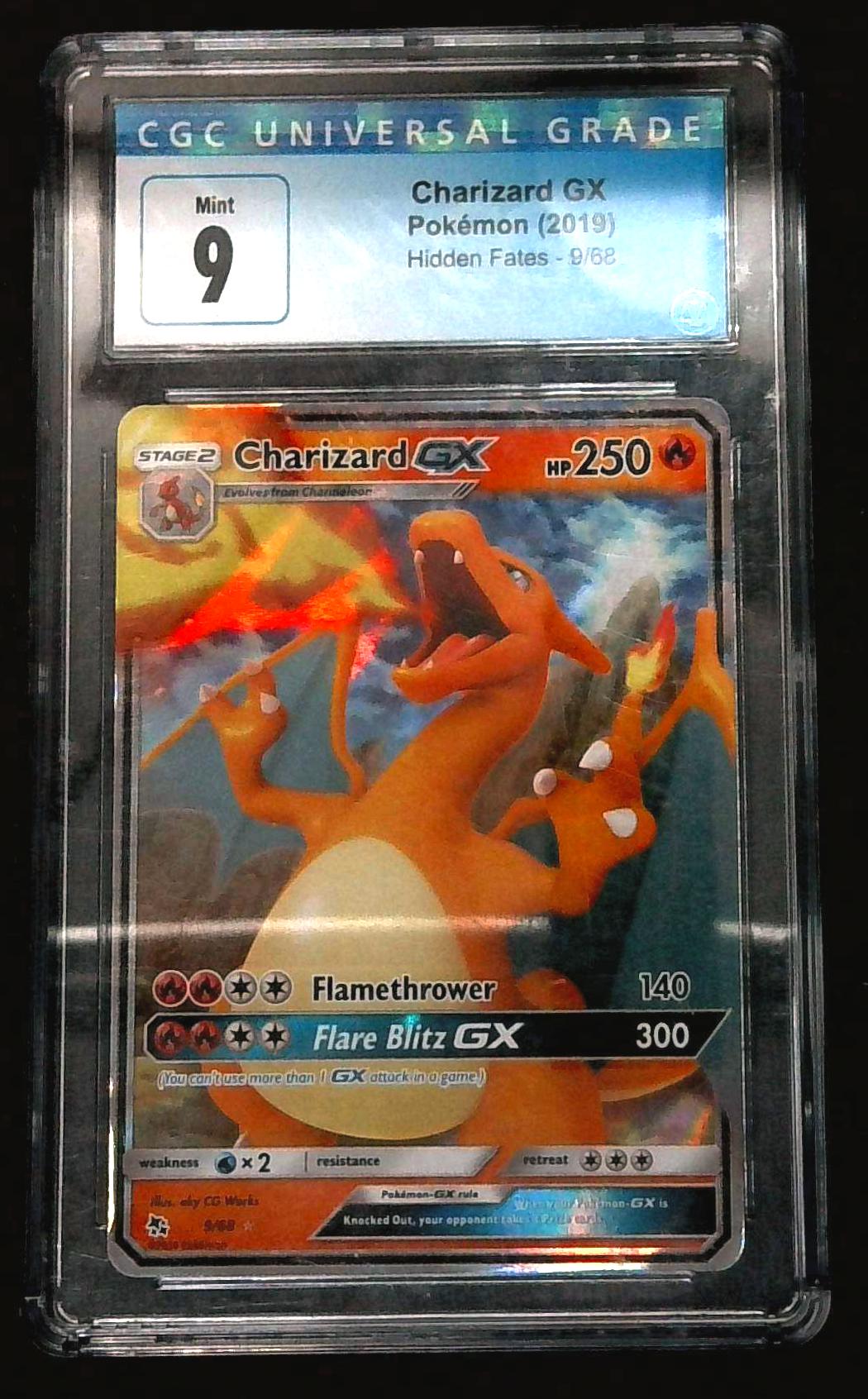 2019 POKEMON HIDDEN FATES ULTRA RARE HOLO #9/68 CHARIZARD GX CGC 9