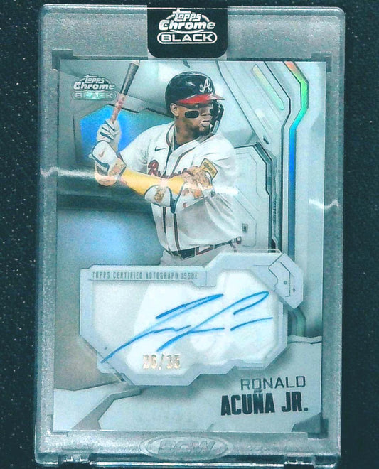 2025 Topps Chrome Black Ronald Acuna Jr. 26/35 Auto Encased