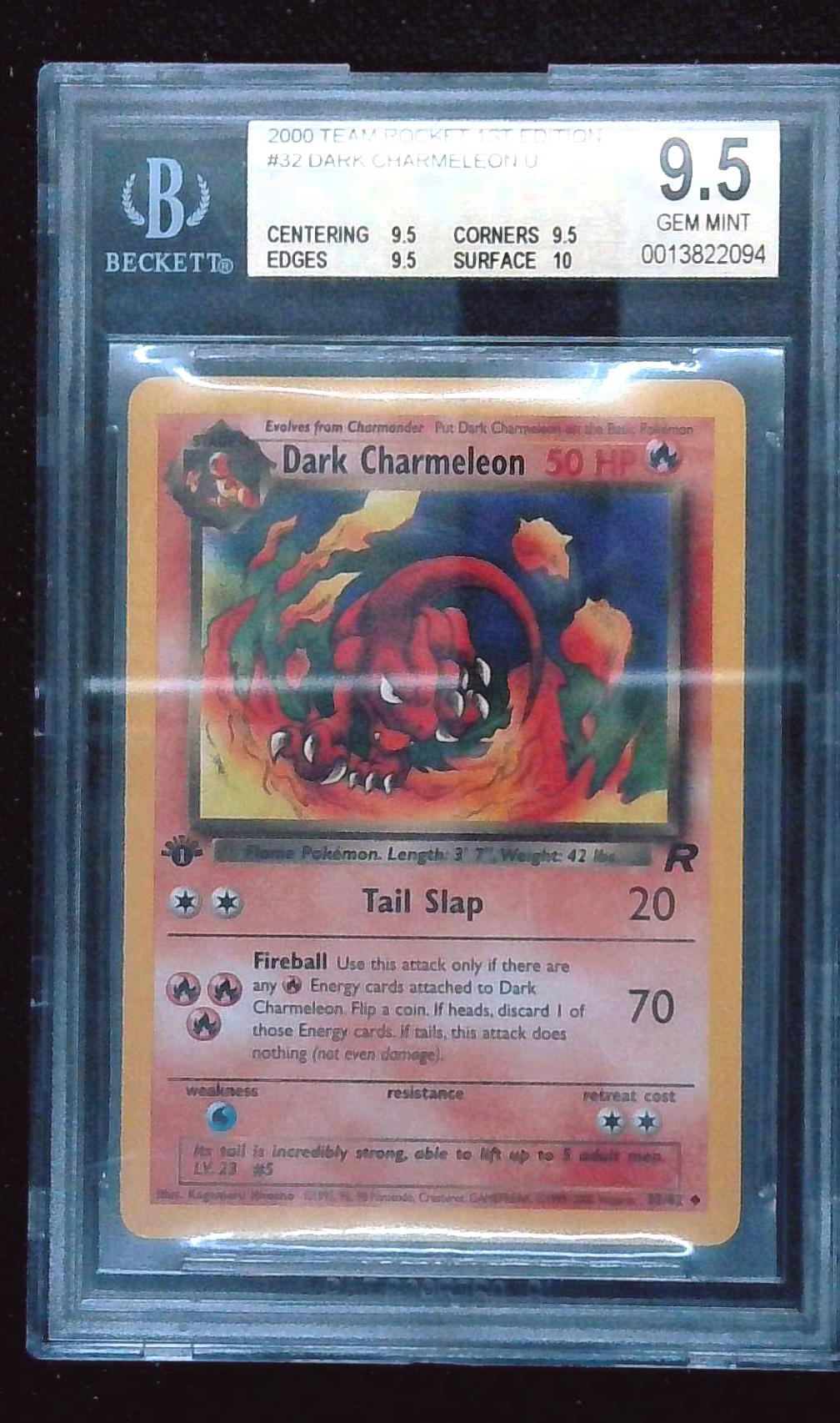 2000 Pokémon Team Rocket 1st Edition #032 Dark Charmeleon BGS 9.5