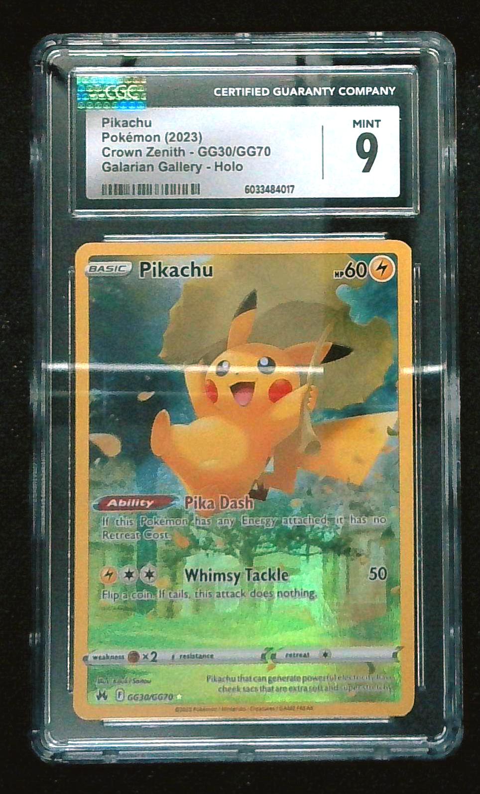 Pokemon Pikachu Holo Galarian Gallery GG30/GG70 Crown Zenith CGC Grade 9