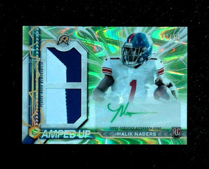 2024 Topps Resurgence Malik Nabers RC Patch Auto Lime Green /15 Giants RPA