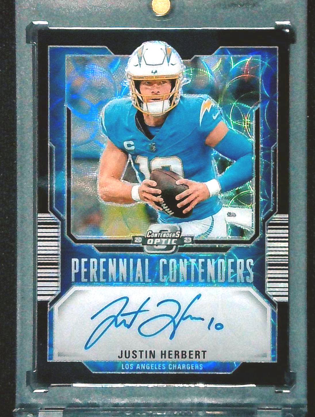2023 Contenders Optic Justin Herbert Perennial Contenders Black Scope Auto /25