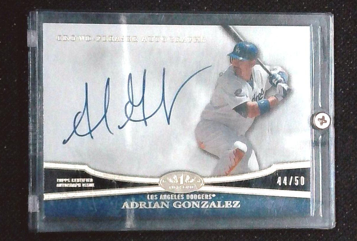 2013 Topps Tier One Crowd Pleaser Adrian Gonzalez On Card Auto /50