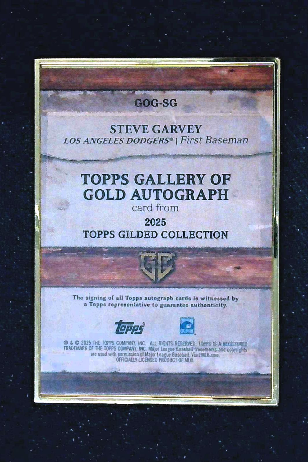 2025 Topps Gilded Steve Garvey Auto /50