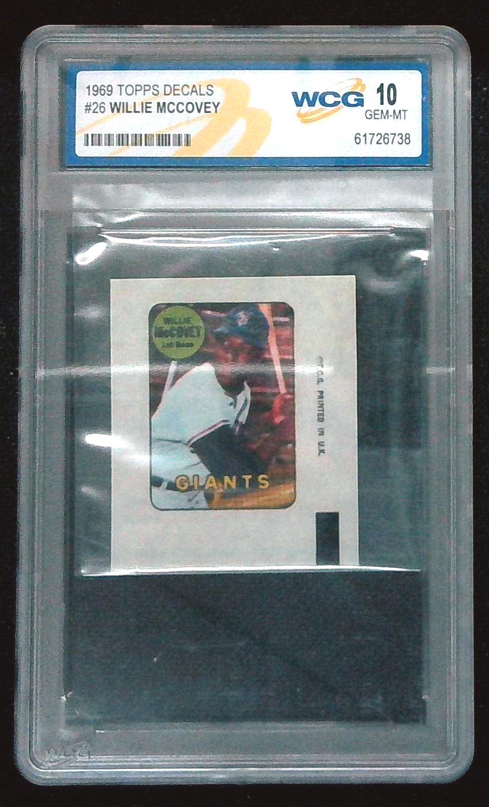 1969 Topps Decals #26 Willie McCovey WCG 10