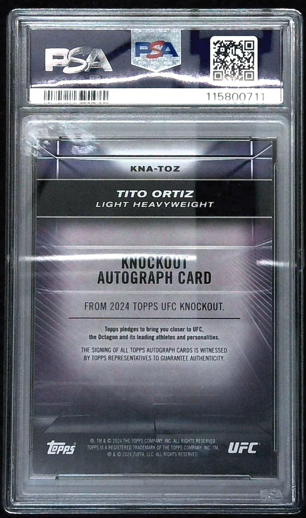 TITO ORTIZ 2024 TOPPS UFC KNOCKOUT GOLD AUTOGRAPH 4/8 AUTO