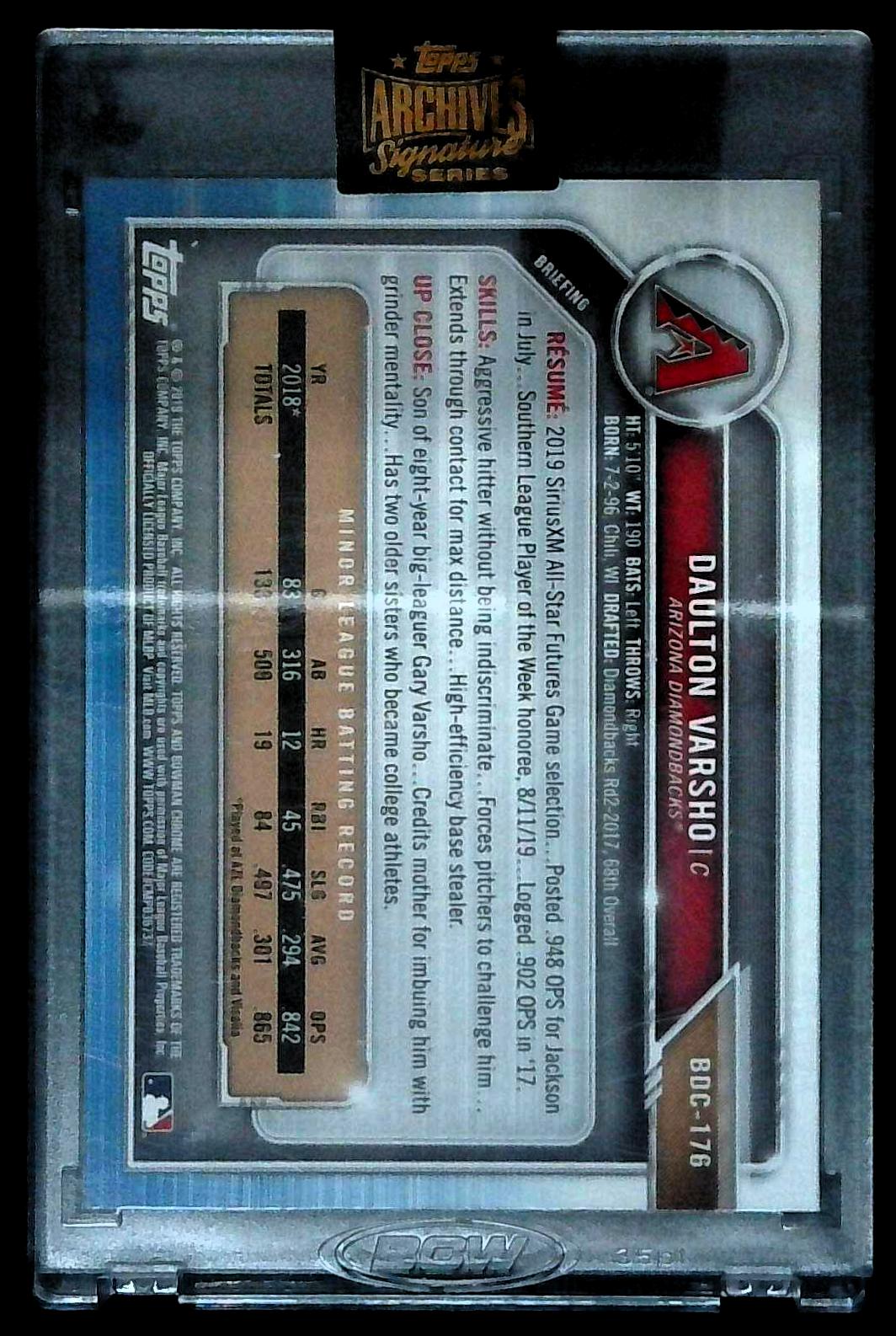 2024 Topps Archives Signature Series Daulton Varsho Bowman Chrome Auto /18