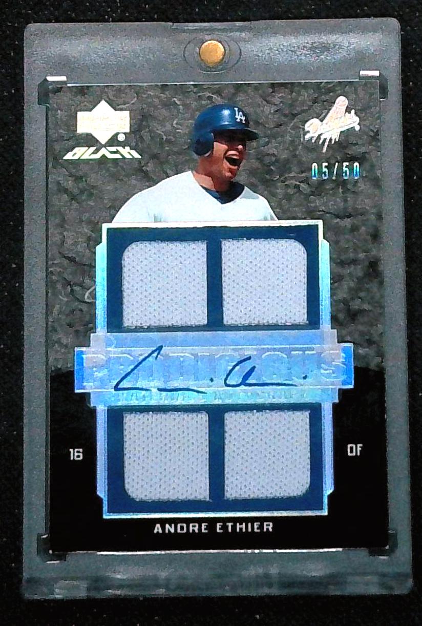 2007 Upper Deck Black Prodigious- Andre Ethier Auto Jersey Card #'d /50
