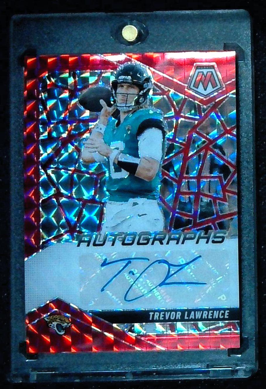 2025 Panini Mosaic Football Trevor Lawrence Red Prizm Auto /199 Jaguars