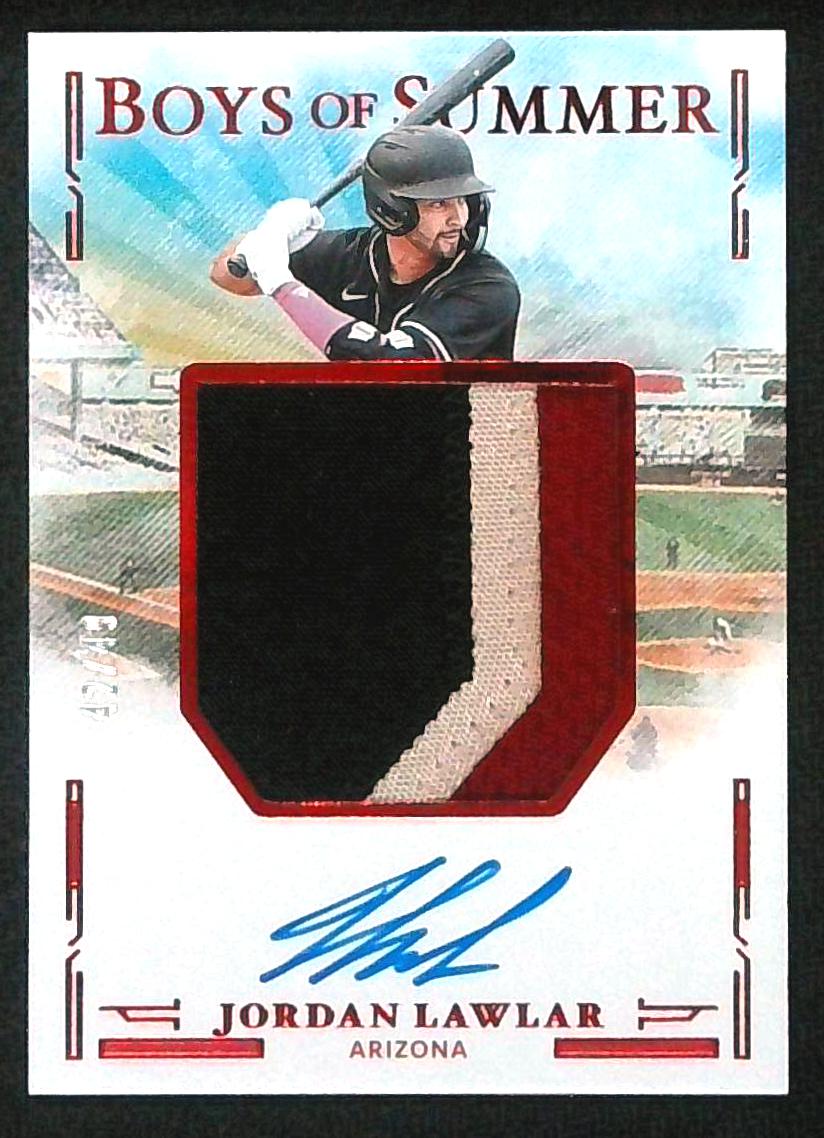 Jordan Lawlar Diamondbacks 2025 Panini Boys Of Summer PATCH AUTO RELIC 42/49