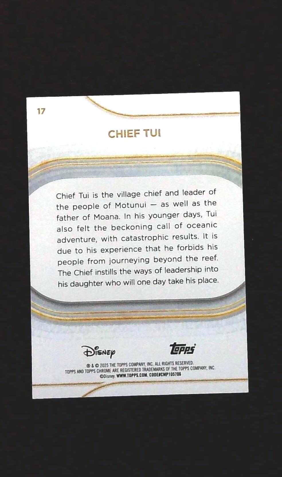 CHIEF TUI 2025 TOPPS CHROME DISNEY BLACK WAVE REFRACTOR 10/10