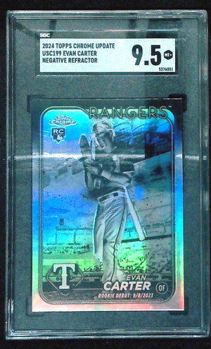 2024 Topps Chrome - Evan Carter #136 Negative Refractor (RC) SGC 9.5