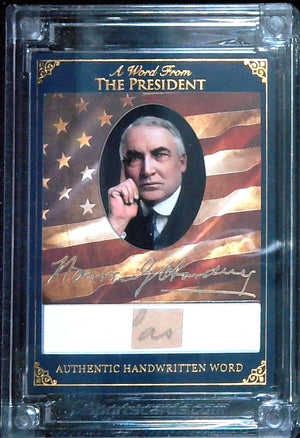 2025 A Word From Potus Warren G. Harding Handwritten Word Relic President