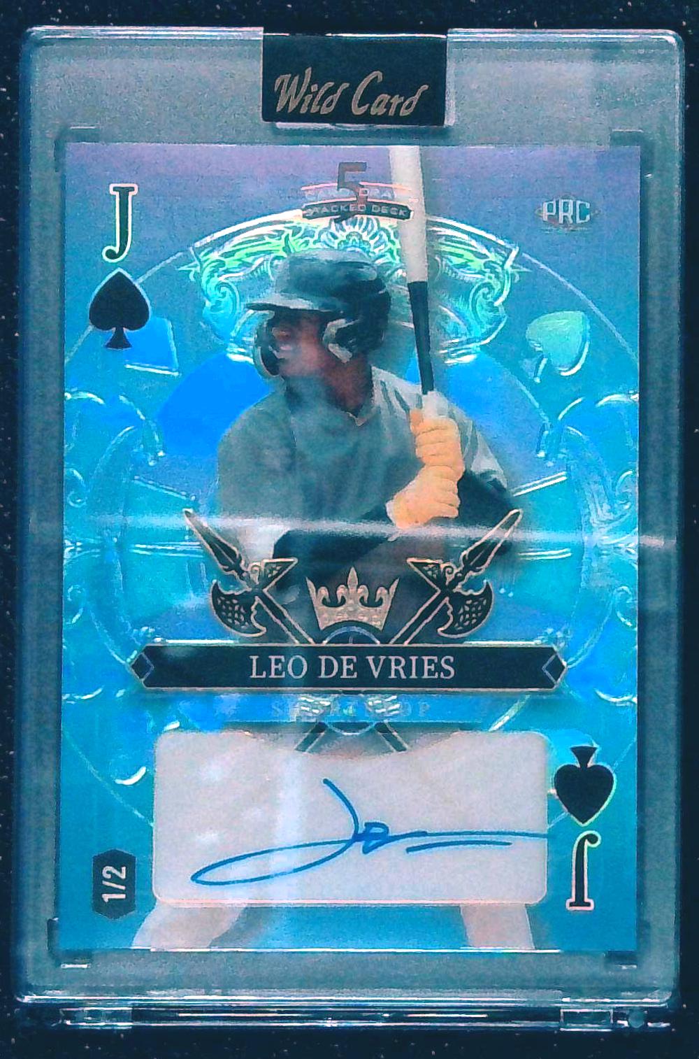 2024 Wild Card 5 Card Draw Leo De Vries RC Blue Jack Of SPADES Auto #1/2