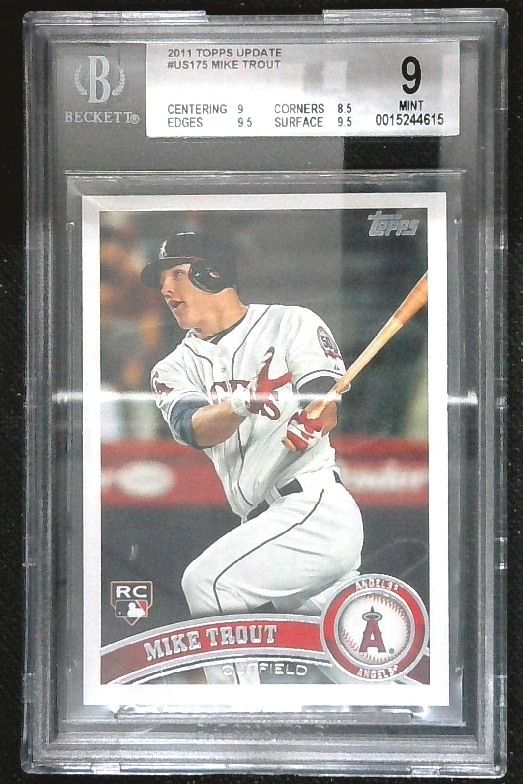2011 Topps Update Mike Trout RC Rookie - BGS 9 Mint #US175